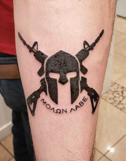 Modern Molon Labe Tattoo