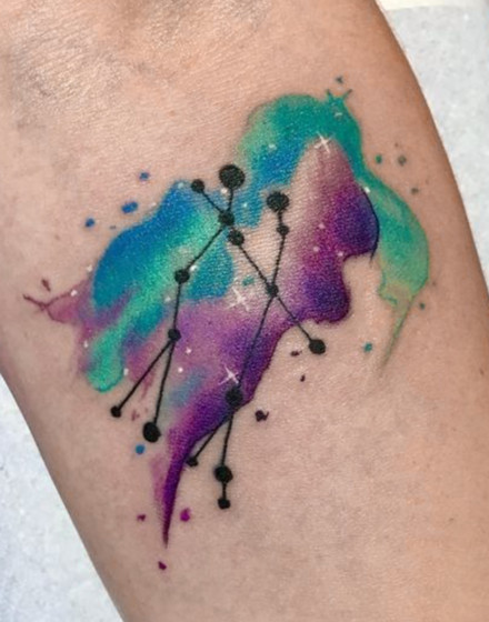 Watercolor Gemini Tattoo