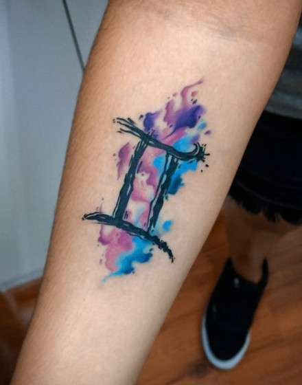 Watercolor Gemini Tattoo