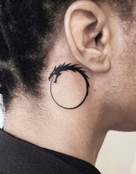 Minimalist Ouroboros Tattoo