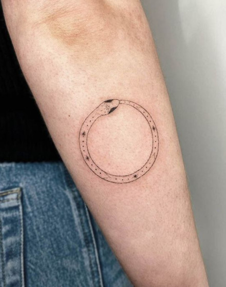 Minimalist Ouroboros Tattoo