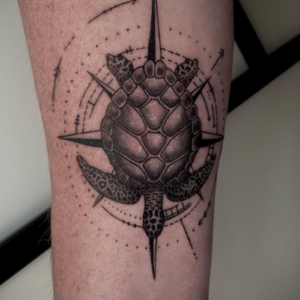 Unusual turtle tattoo