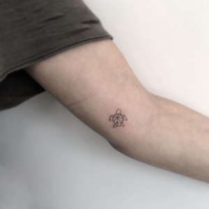 Geometric turtle tattoo