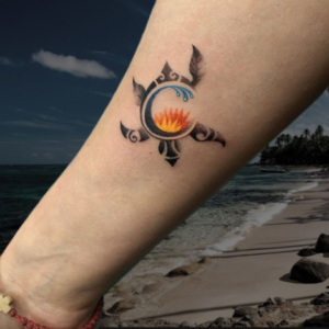 Abstract turtle tattoo