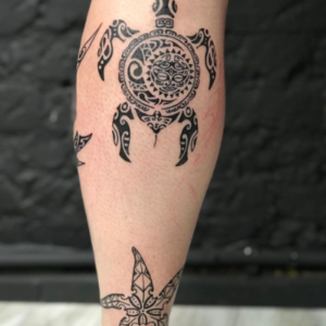 Tribal turtle tattoo