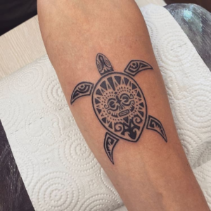 Tribal turtle tattoo
