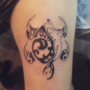 Tribal turtle tattoo