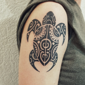 Tribal turtle tattoo