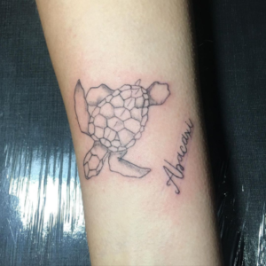 Geometric turtle tattoo