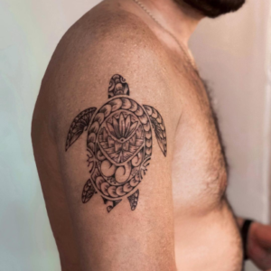Tribal turtle tattoo