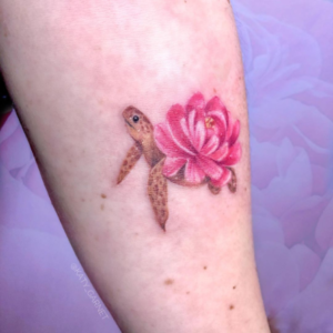 Colorful turtle tattoo