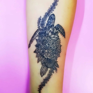 Unusual turtle tattoo
