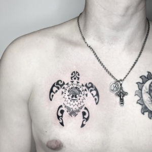 Tribal turtle tattoo