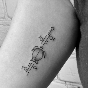 Geometric turtle tattoo