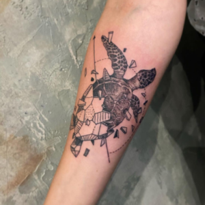 Unusual turtle tattoo