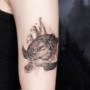 Unusual turtle tattoo