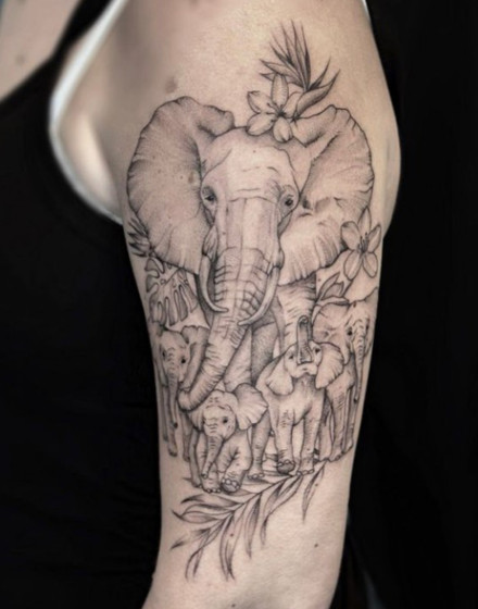 Elephant Family Tattoo
