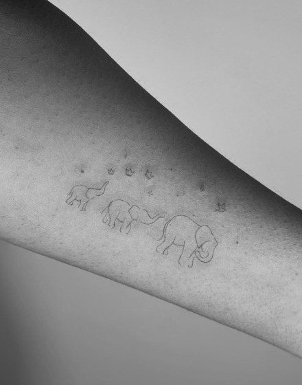 Elephant Family Tattoo