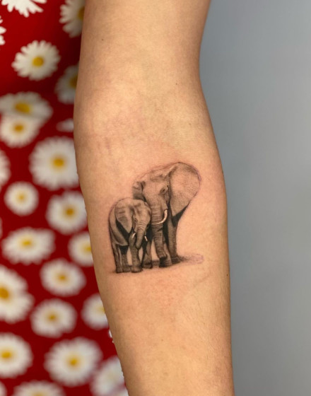 Elephant Family Tattoo