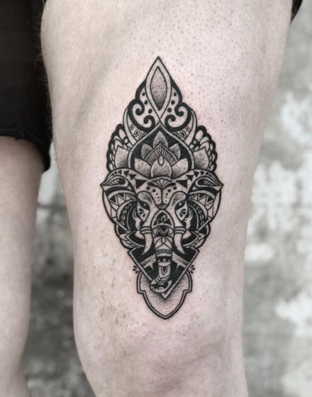 Elephant Mandala Tattoo