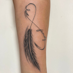 Feather and Infinity Tattoo Ideas
