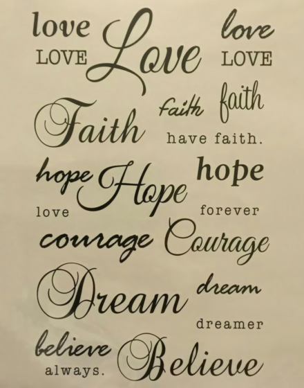 Examples of lettering practices in different styles