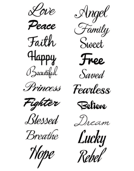 Examples of lettering practices in different styles