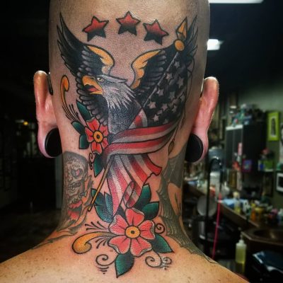 Head tattoo by Bryce Budha Oakes
