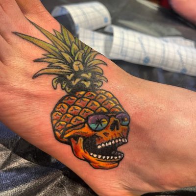 Foot tattoo by Rick Trip