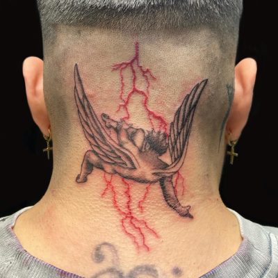 Head tattoo by Maia Pizarro