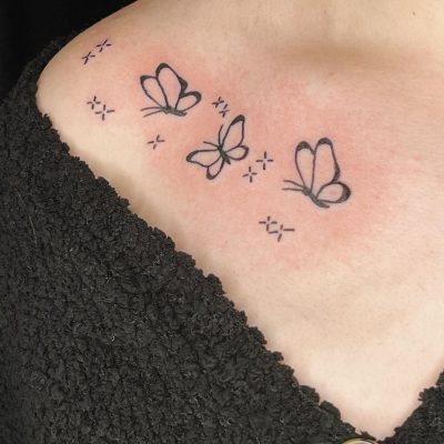 Collar bone tattoo by Gabe Cianchetti