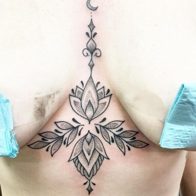 Sternum tattoo by Alissa Kendall