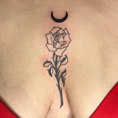 Sternum tattoo by Gabe Cianchetti
