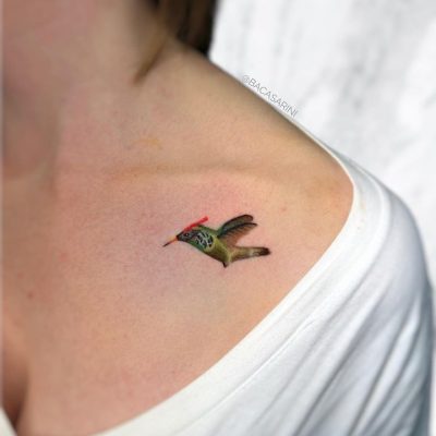 Collar bone tattoo by Barbara Casarini