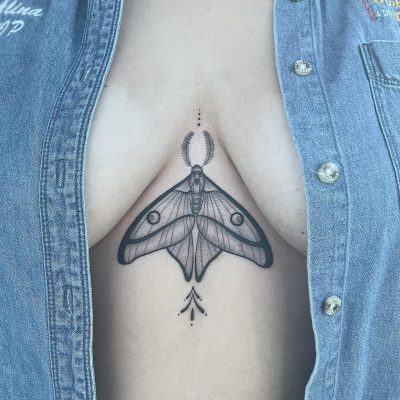 Sternum tattoo by Maria Acevedo