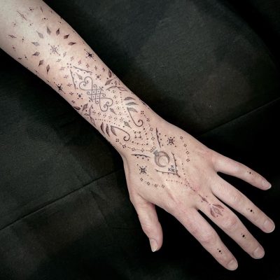 Wrist tattoo by Gaia Cosmikali