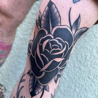 Knee tattoo by Jessica Gold