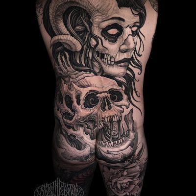 Body suit tattoo by Brett Herman