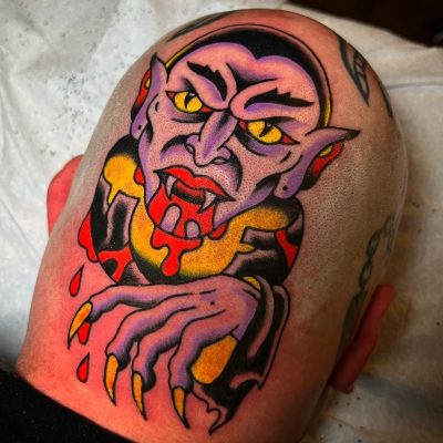 Head tattoo by Jess