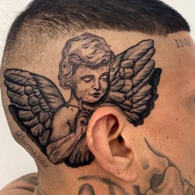 Head tattoo by Karma