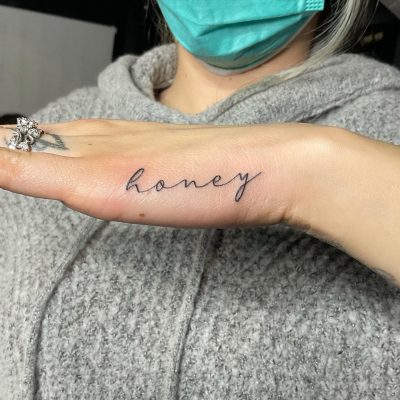 Side hand tattoo by Elver "Rocket" Galarga