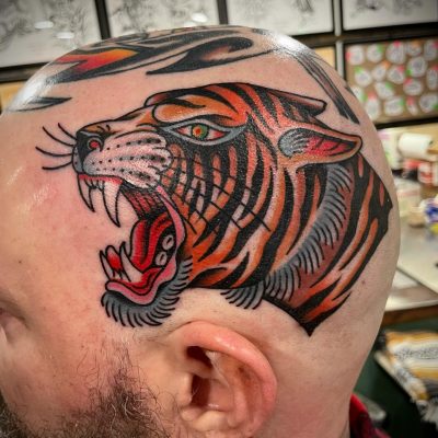 Head tattoo by Domenic Vivano