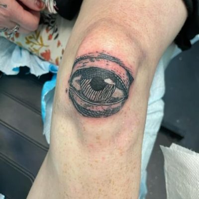 Knee tattoo by Melissa Nash