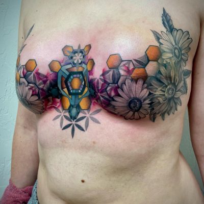 Sternum tattoo by Lili Covey