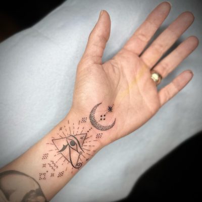 Wrist tattoo by Gaia Cosmikali