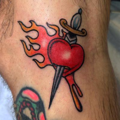 Knee tattoo by Kelsey Lyons