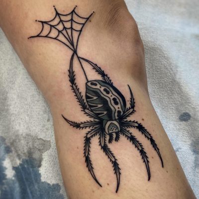 Knee tattoo by Joshua Rosa