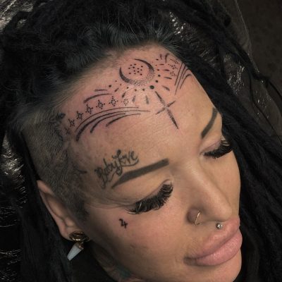 Face tattoo by Linda Millicent