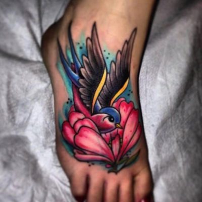 Foot tattoo by Rick Trip
