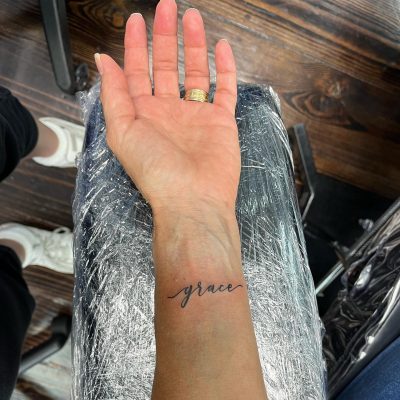 Wrist tattoo by Hannah
